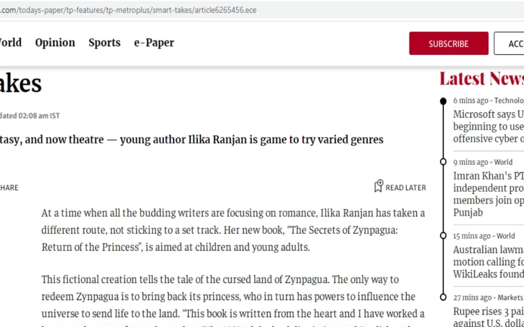 Media Coverage for Secrets of Zynpagua: Return of the Princess